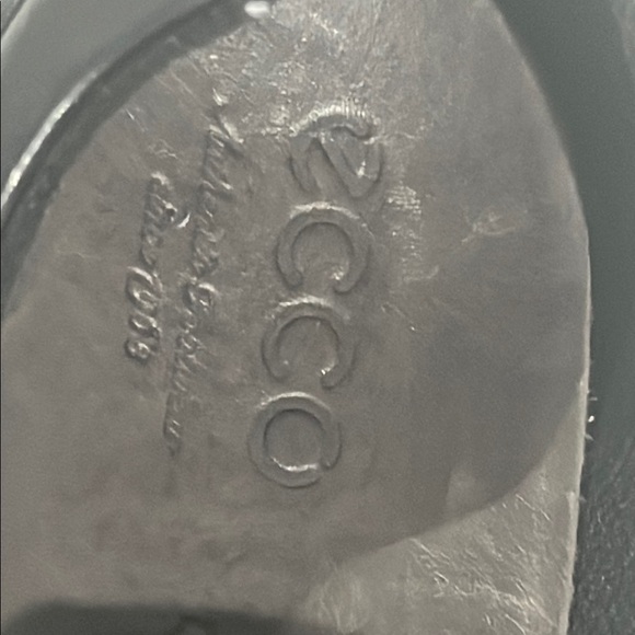 Ecco Black Leather Loafers Classic Slip-Ons - Picture 2 of 8